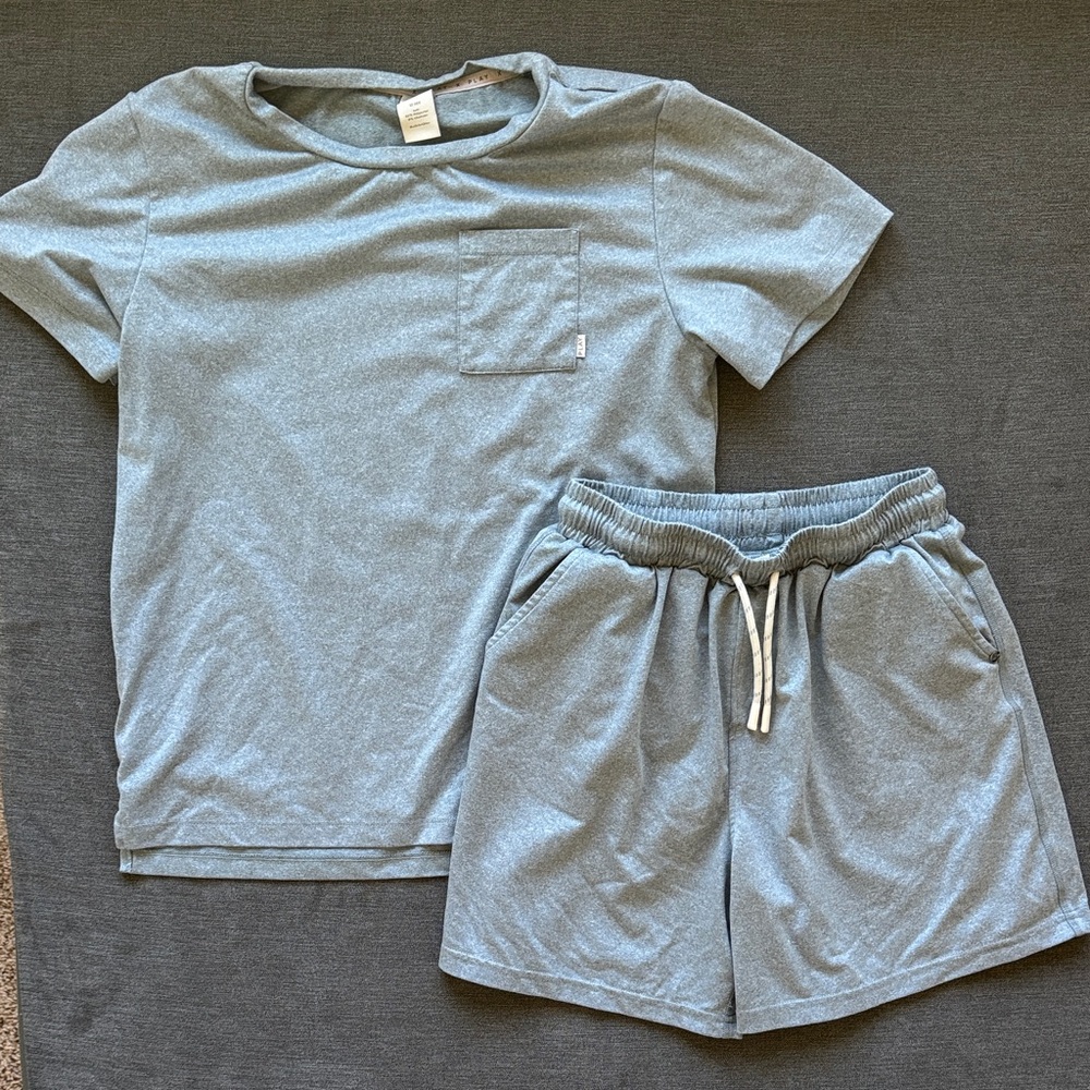 Rylee + Cru Oceanside Tech Shorts and Cove Essential Tee